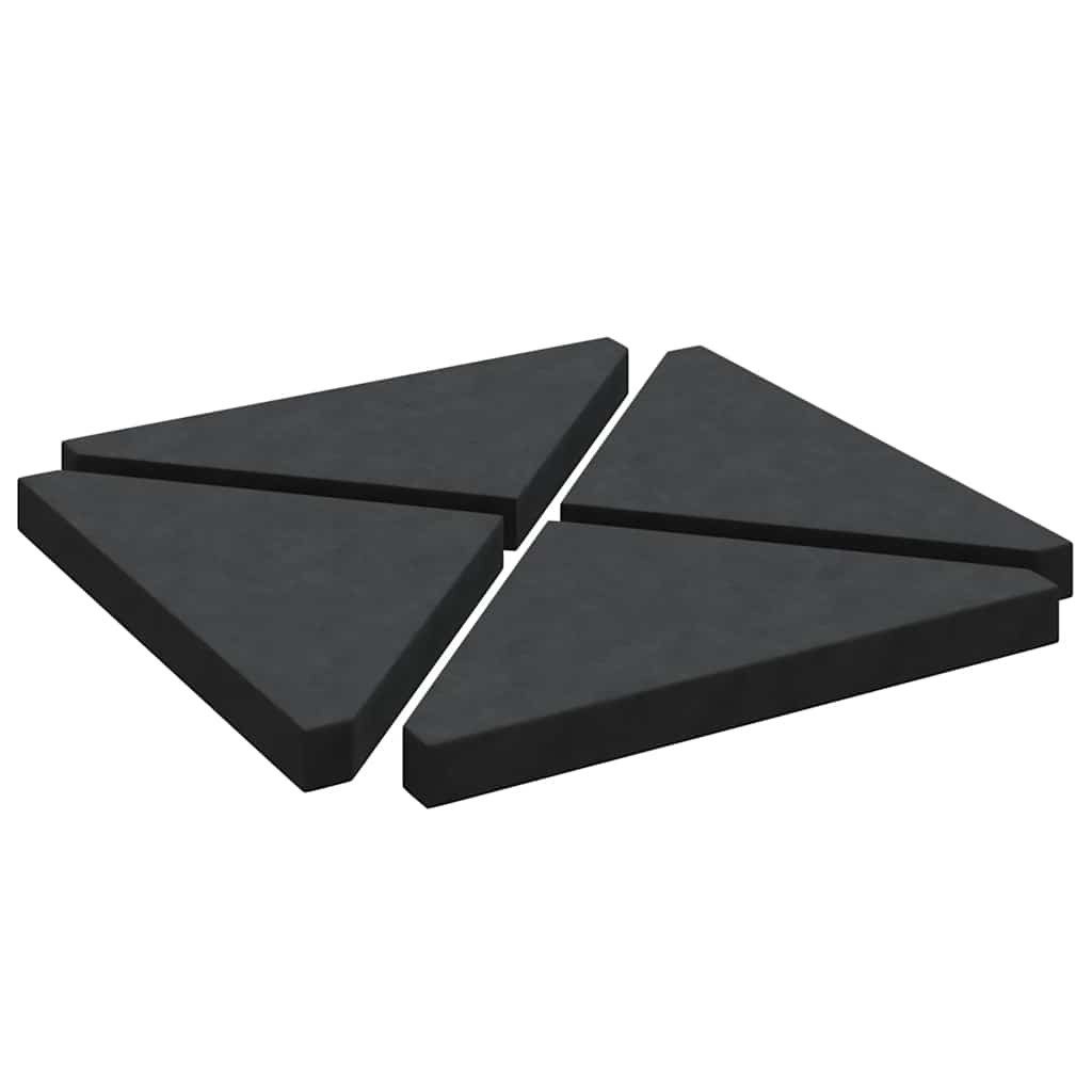 vidaXL Schirmhalter Schirm-Gewichtsplatten 4 Stk. Schwarz Granit Dreieckig 14 kg, 1 tlg.