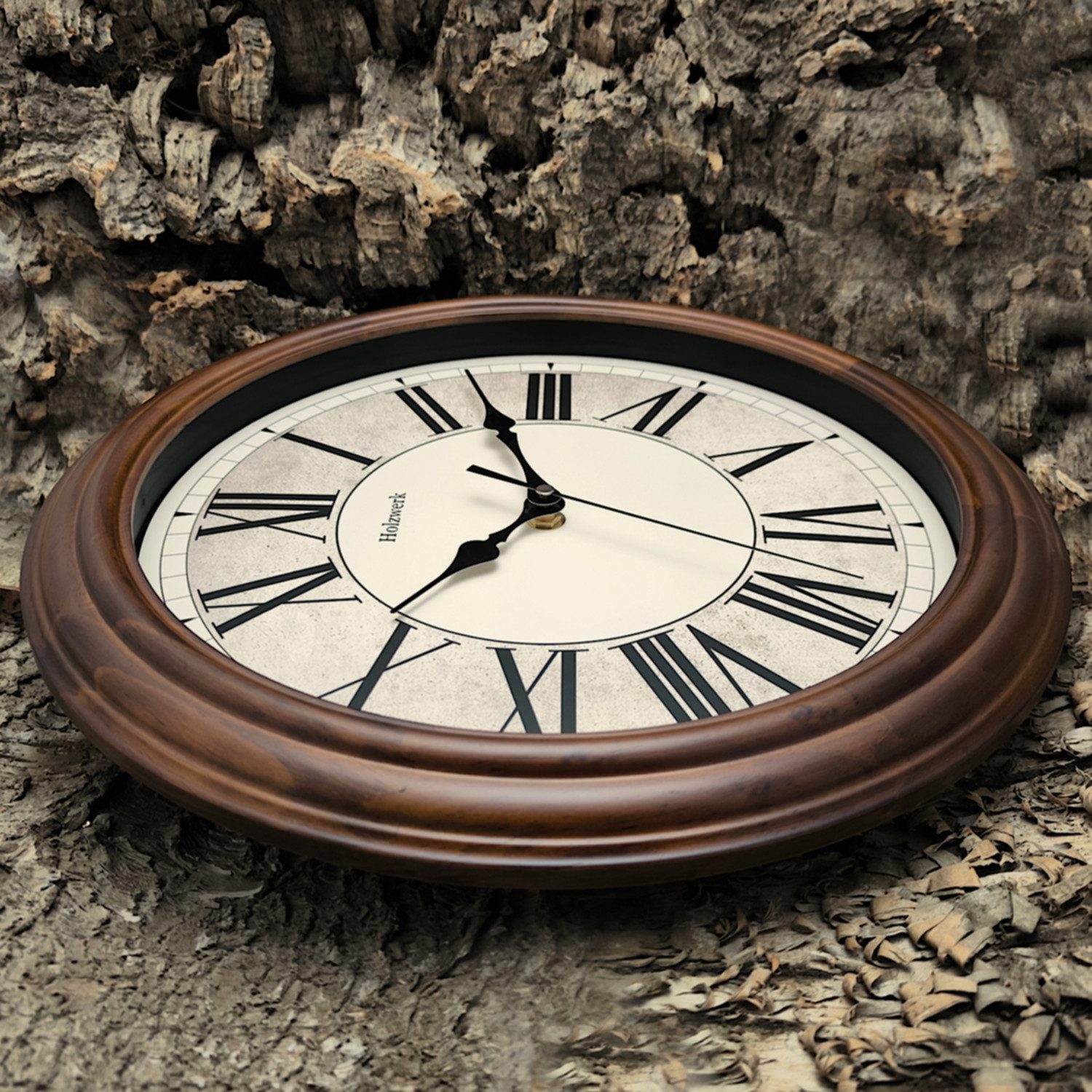 Holzwerk Wanduhr Vintage Retro Designer Quarzwanduhr (Nahezu lautloses Uhrw günstig online kaufen