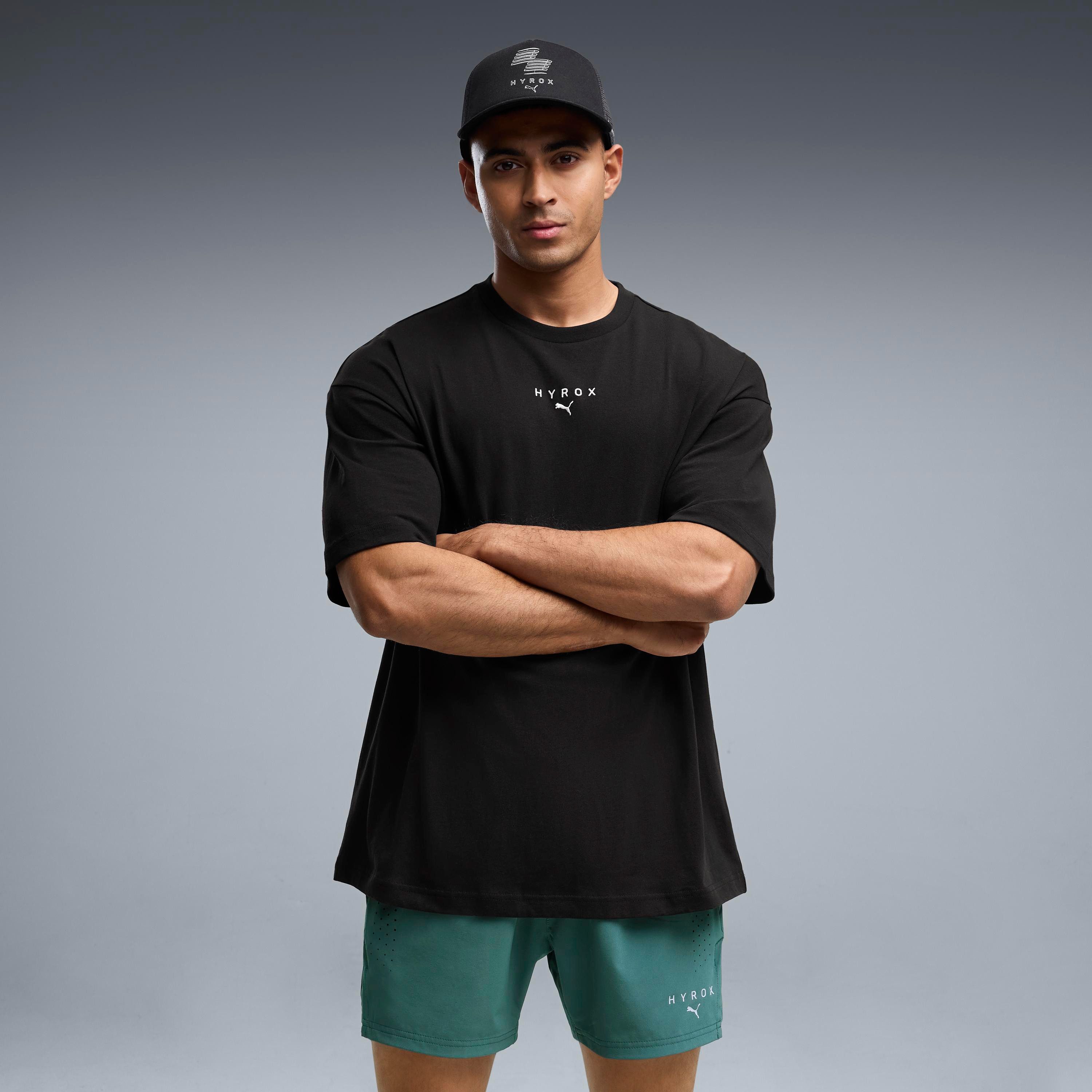 PUMA Trainingsshirt M X HYROX LIFESTYLE TEE regular fit, Kurzarm, Rundhalsausschnitt, für Fitness-Workout