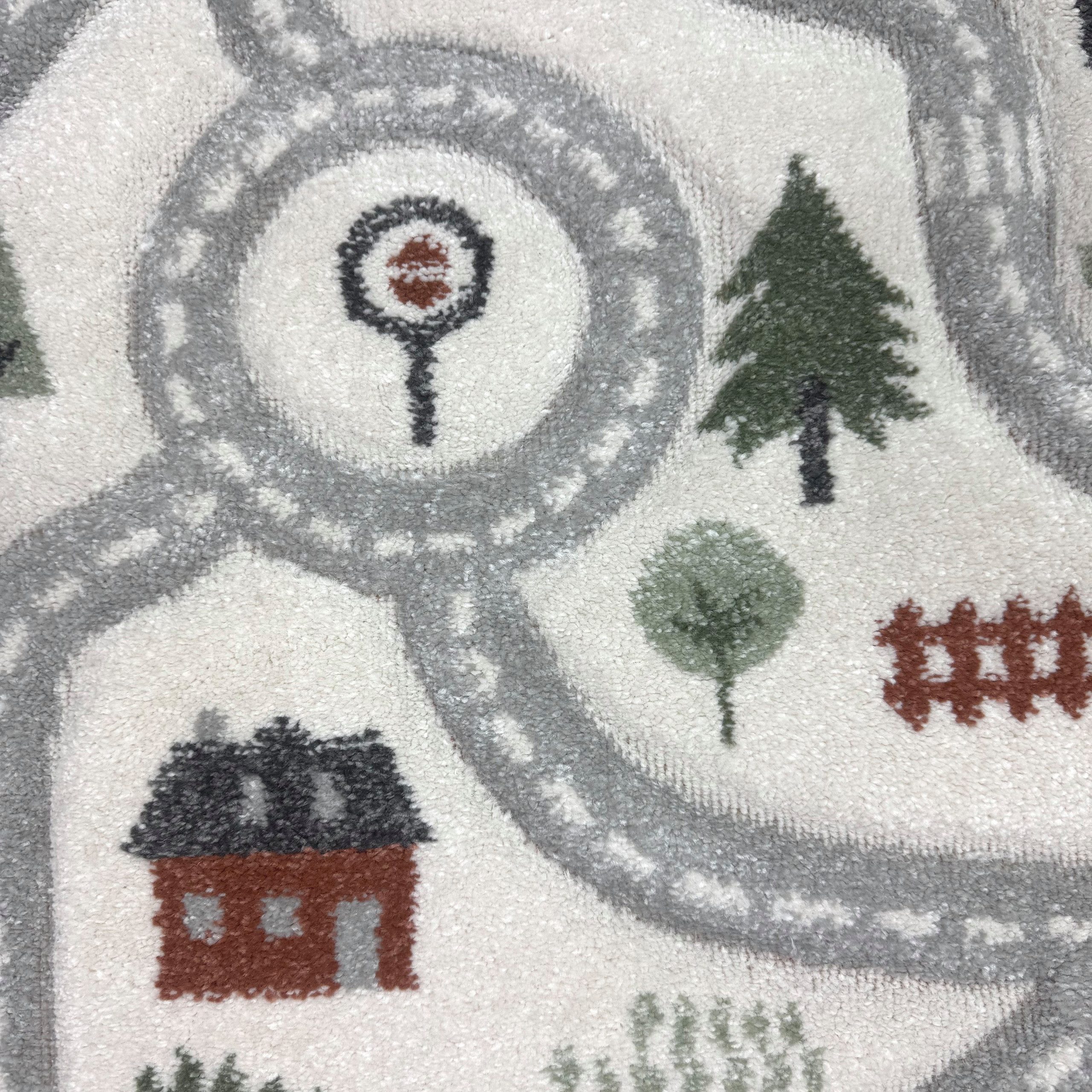 Carpetia Kinderteppich Runder Spielteppich mit Straßenmotiv Weich für Spiel günstig online kaufen