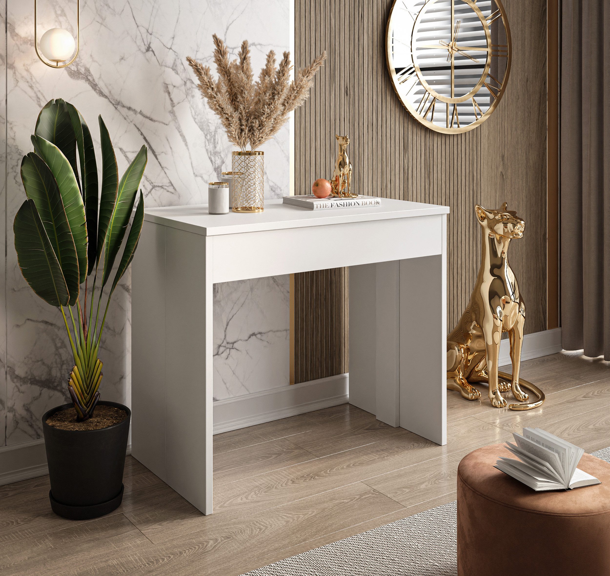 Lookway Konsolentisch WHITE Ausziehbar Esstisch, Breite: 50 - 302 cm günstig online kaufen