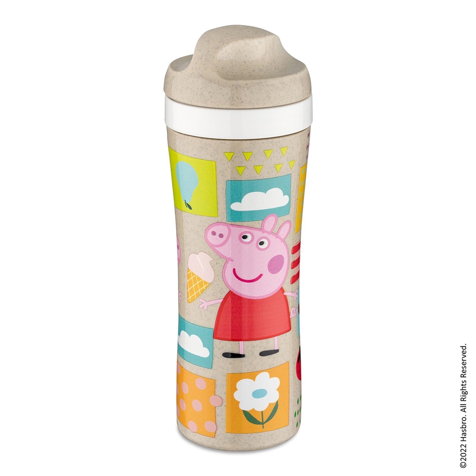 KOZIOL Trinkflasche Trinkflasche 425 ml OASE PEPPA PIG, aus Kunststoff ideal für unterwegs