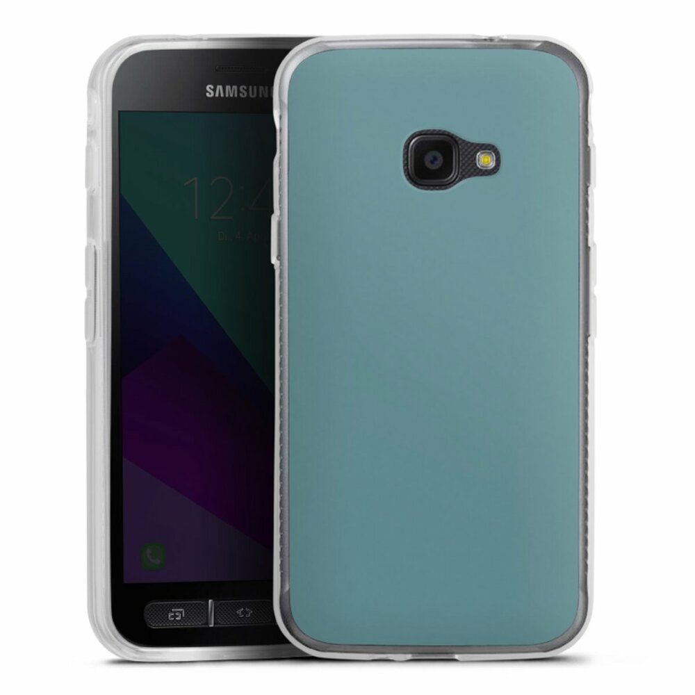 DeinDesign Handyhülle Art Blau einfarbig Petrol, Samsung Galaxy Xcover 4s Silikon Hülle Bumper Case Handy Schutzhülle