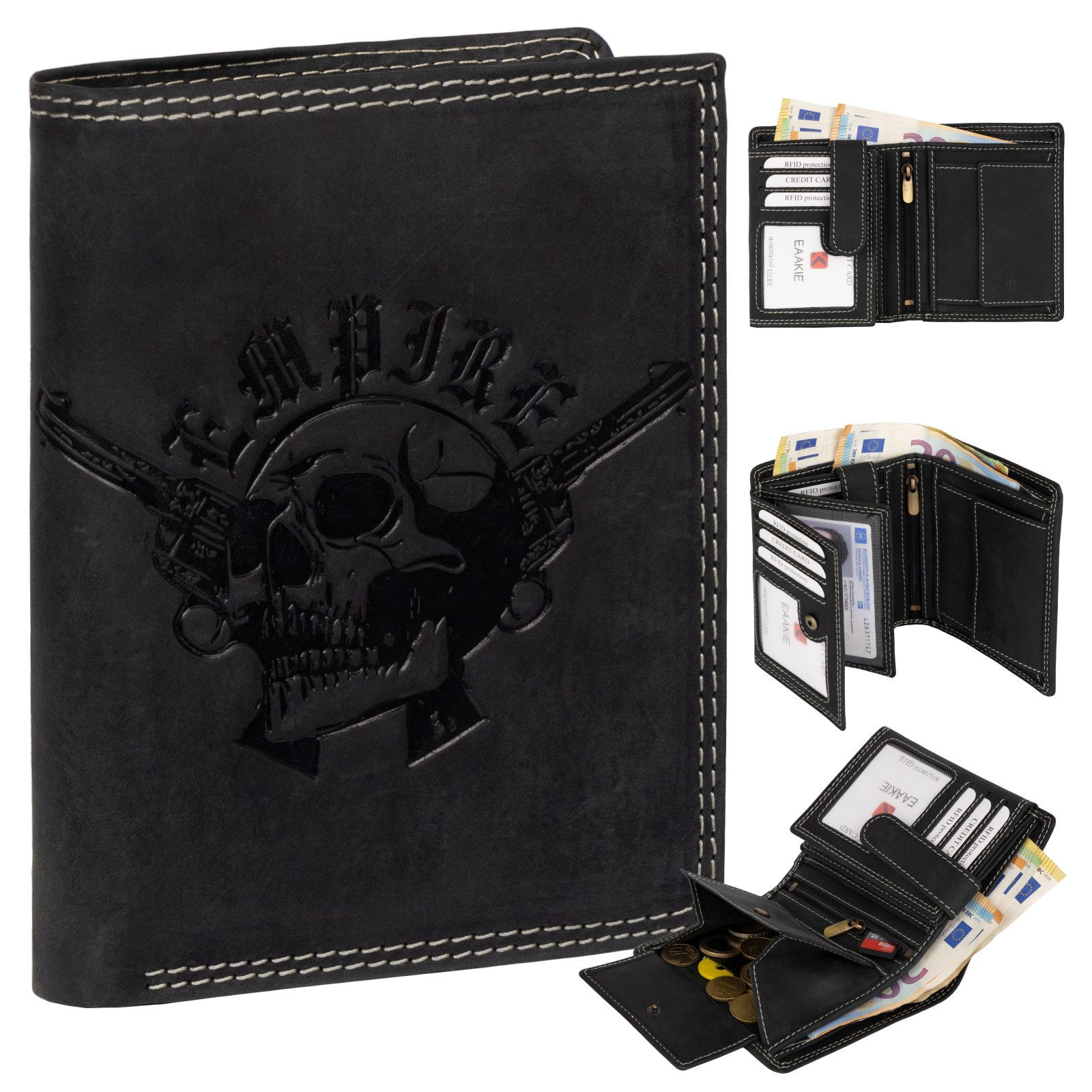 EAAKIE Geldbörse RFID Büffel Echt Leder Geldbörse Portemonnaie Herren mit M günstig online kaufen