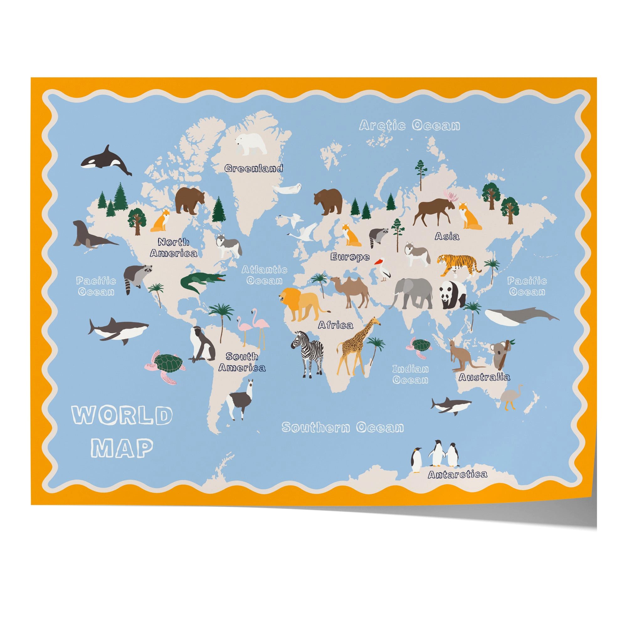 JUSTGOODMOOD Poster Weltkarte, (1 St), verschiedene Größen wählbar