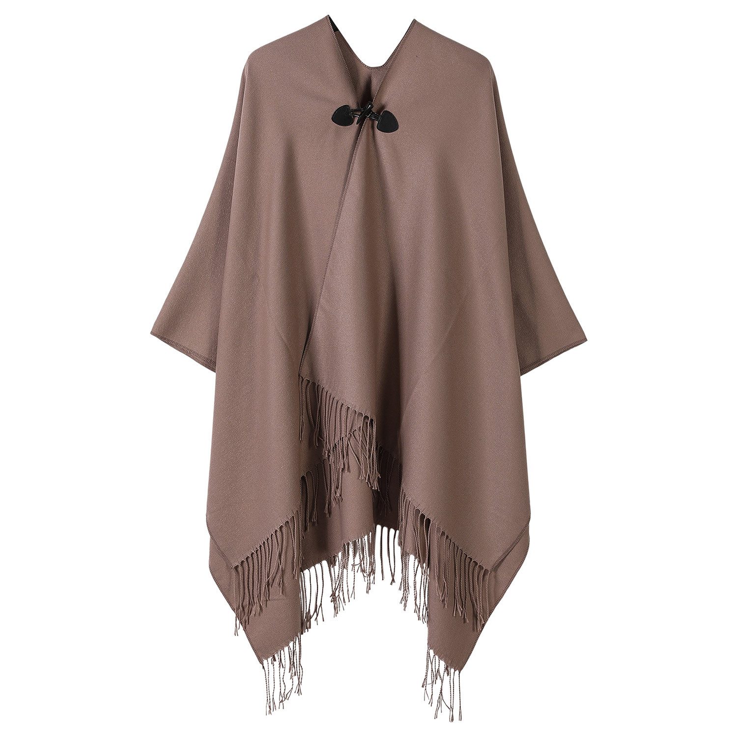 Refttenw Poncho Damen Warm Elegant Poncho,Cardigans Pullover,Mit Quasten,Kn günstig online kaufen