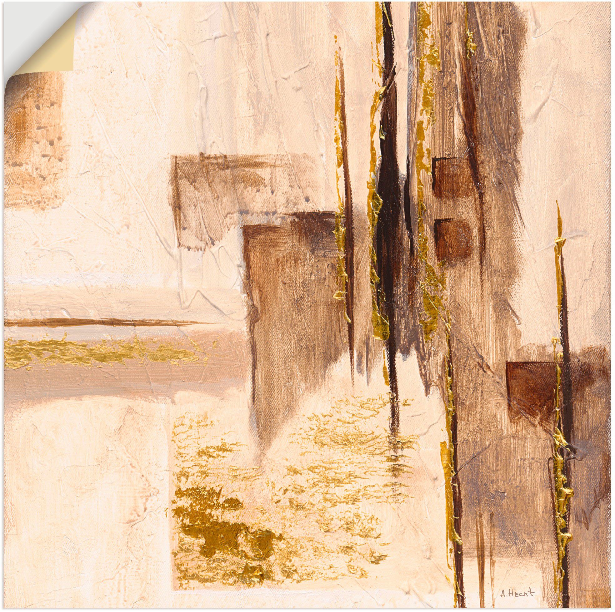 Artland Wandbild Goldene Silhouette I, Muster Größen Alubild, St), oder als Leinwandbild, in versch. (1 Poster Wandaufkleber
