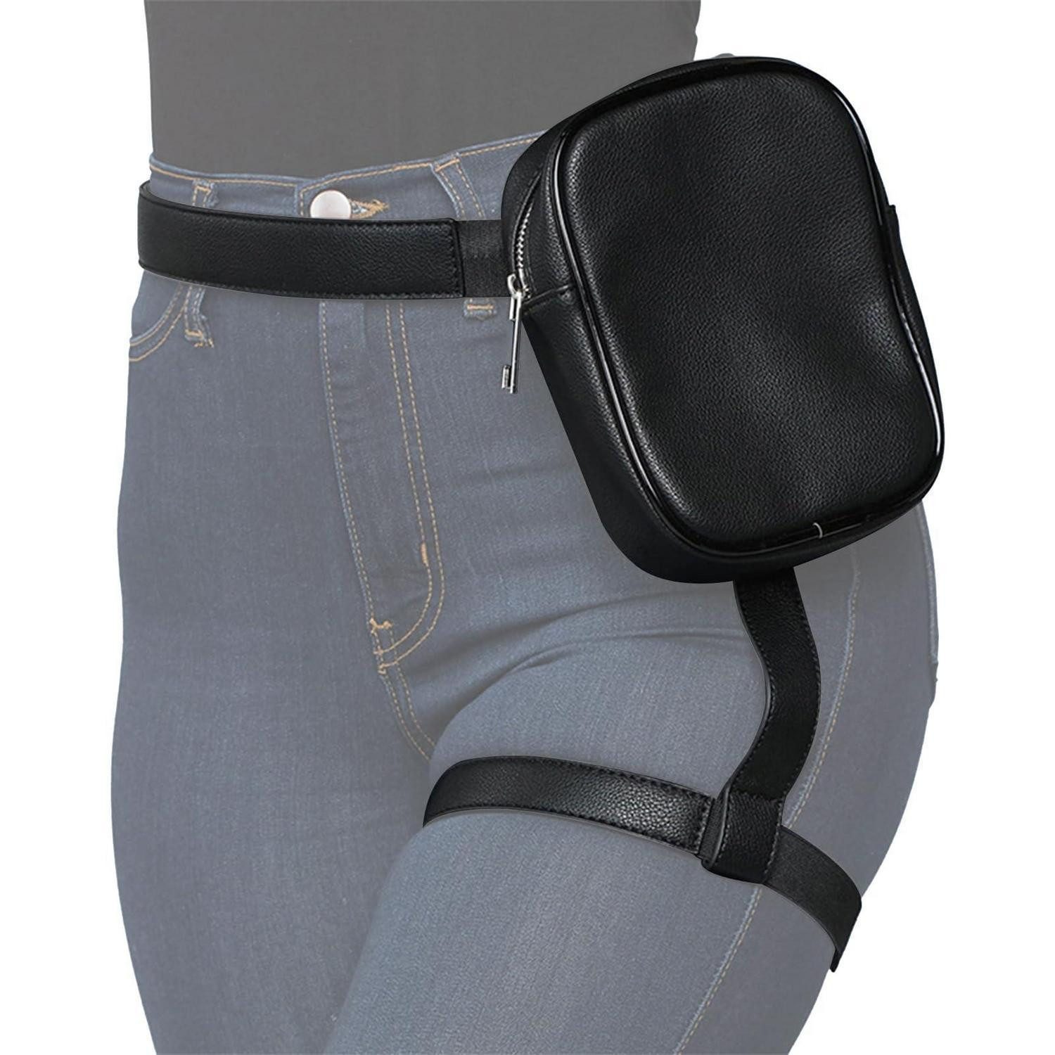 LuxusKollektion Beintasche Oberschenkeltasche Damen Motorrad wasserdicht abnehmbare Gurte