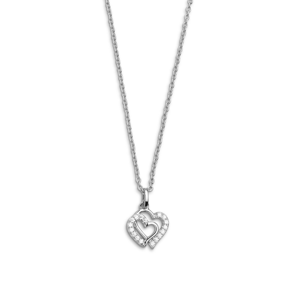 Kette mit Anhänger XENOX Halskette Damen "Love Story" Silber Anhänger Herz XS3418K
