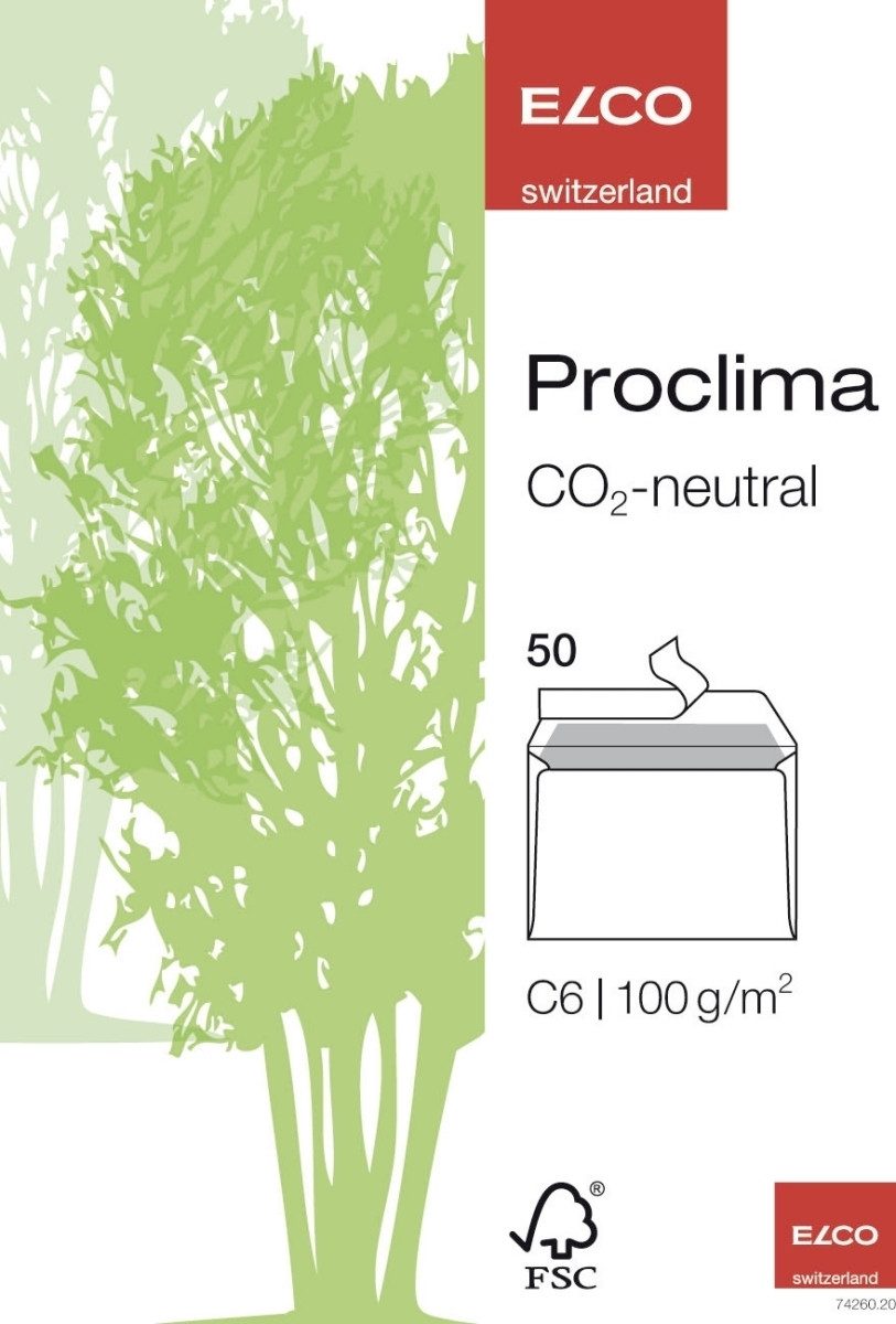 Briefumschlag Briefumschläge Proclima Box C6 weiß Recycling Haftklebung Papier 100 g