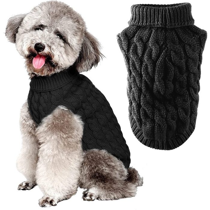 HUNKA Hundepullover Welpenpullover Tierbekleidung Strickweste weich warm Winter M/L