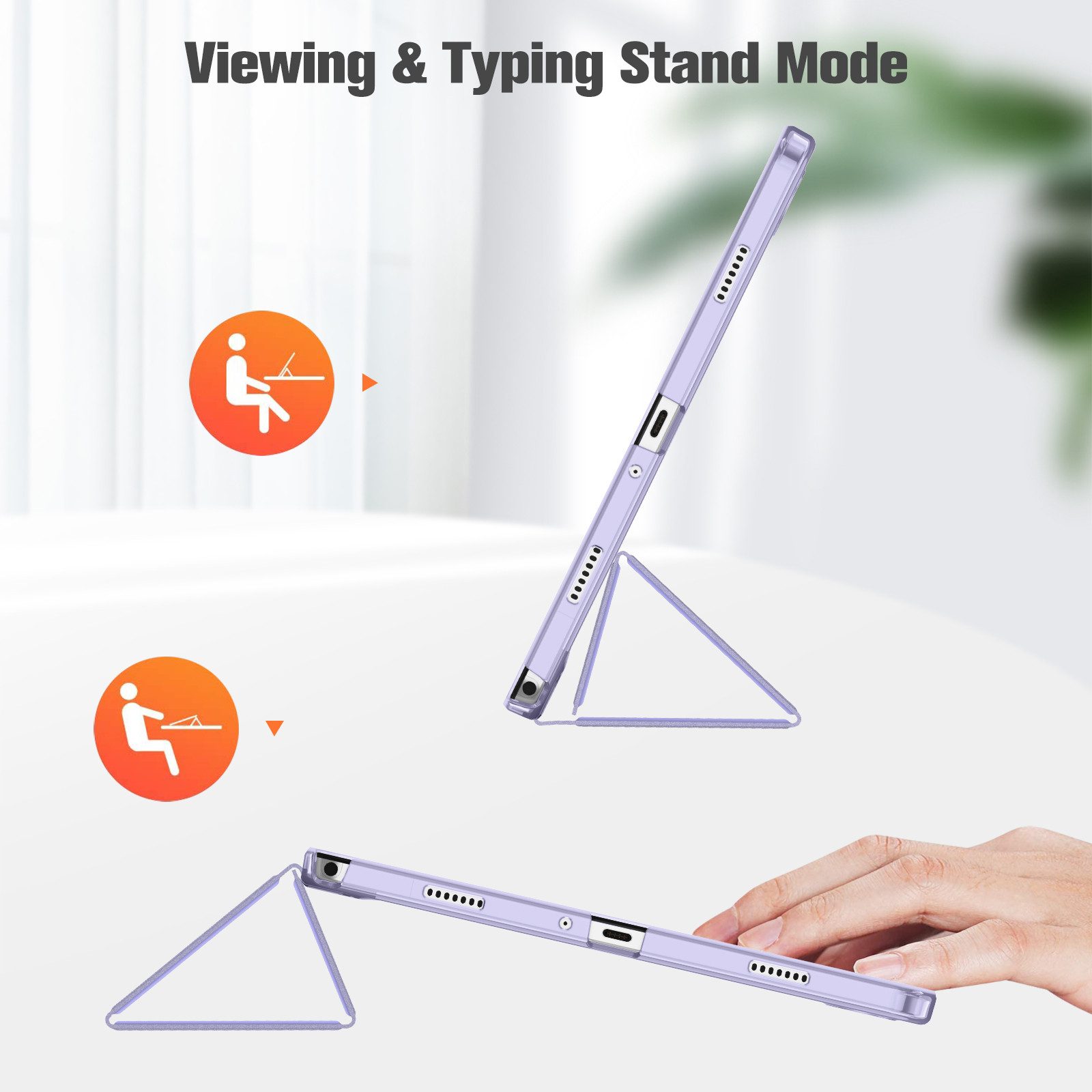 Fintie Tablet-Hülle für Samsung Galaxy Tab A11+ Plus 11" 2025 / Tab A9+ Plus 11 Zoll 2023 11 Zoll, Ultradünn Schutzhülle mit Translucent Rückseite in Matt-Optik – Bild 4 von 5