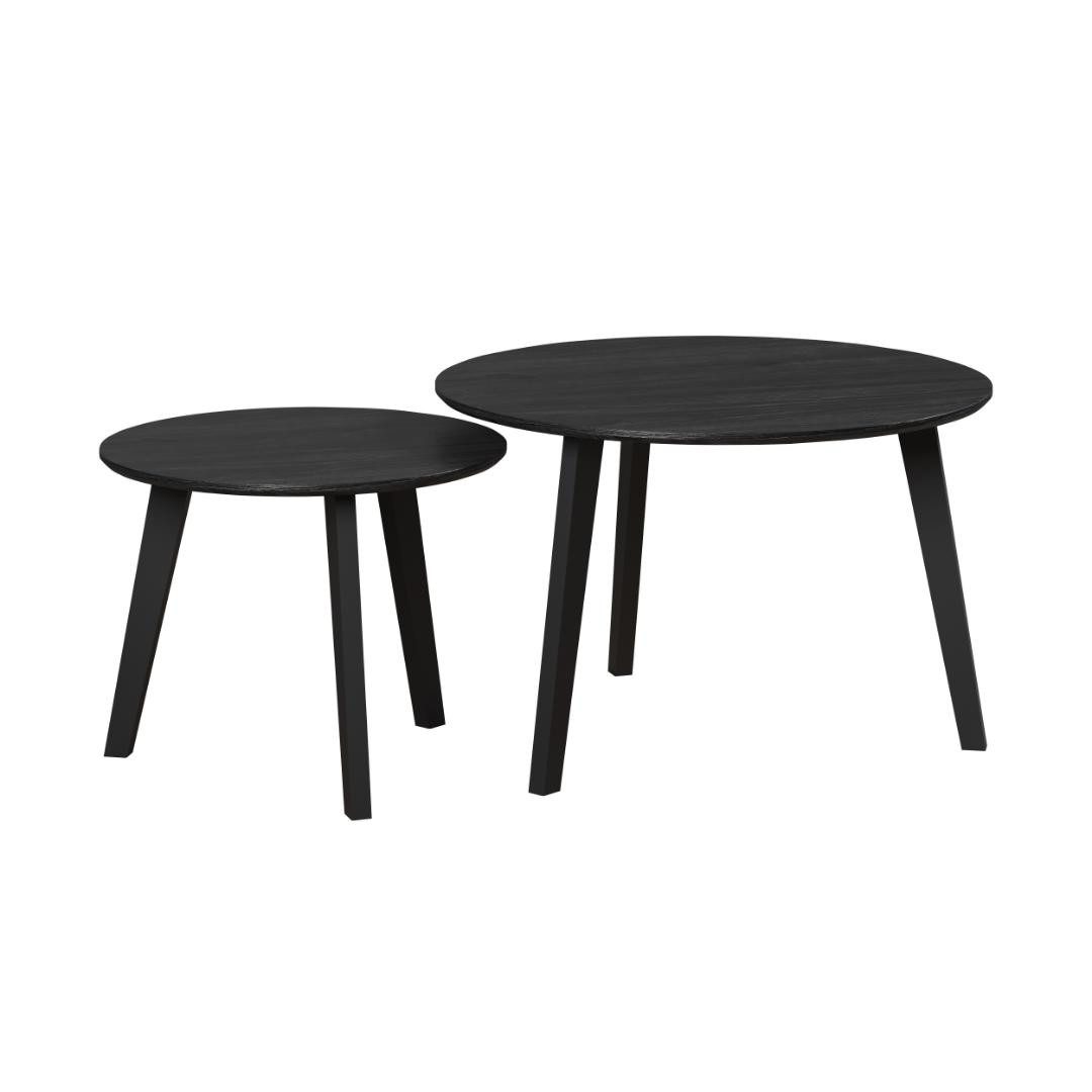 trendteam Couchtisch Ronin Couchtisch Set mit 2 Asche-Dekor schwarz.