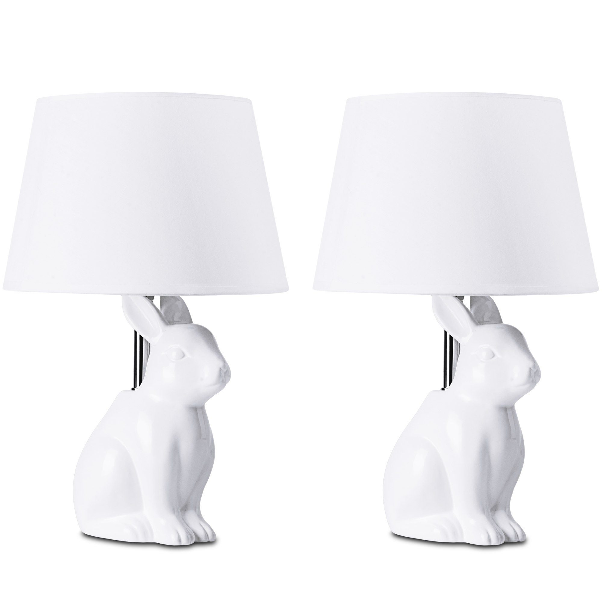 KONSIMO® Tischleuchte LEPUS Tischleuchten 2 Stück, Lampenfuß in Form eines Kaninchens