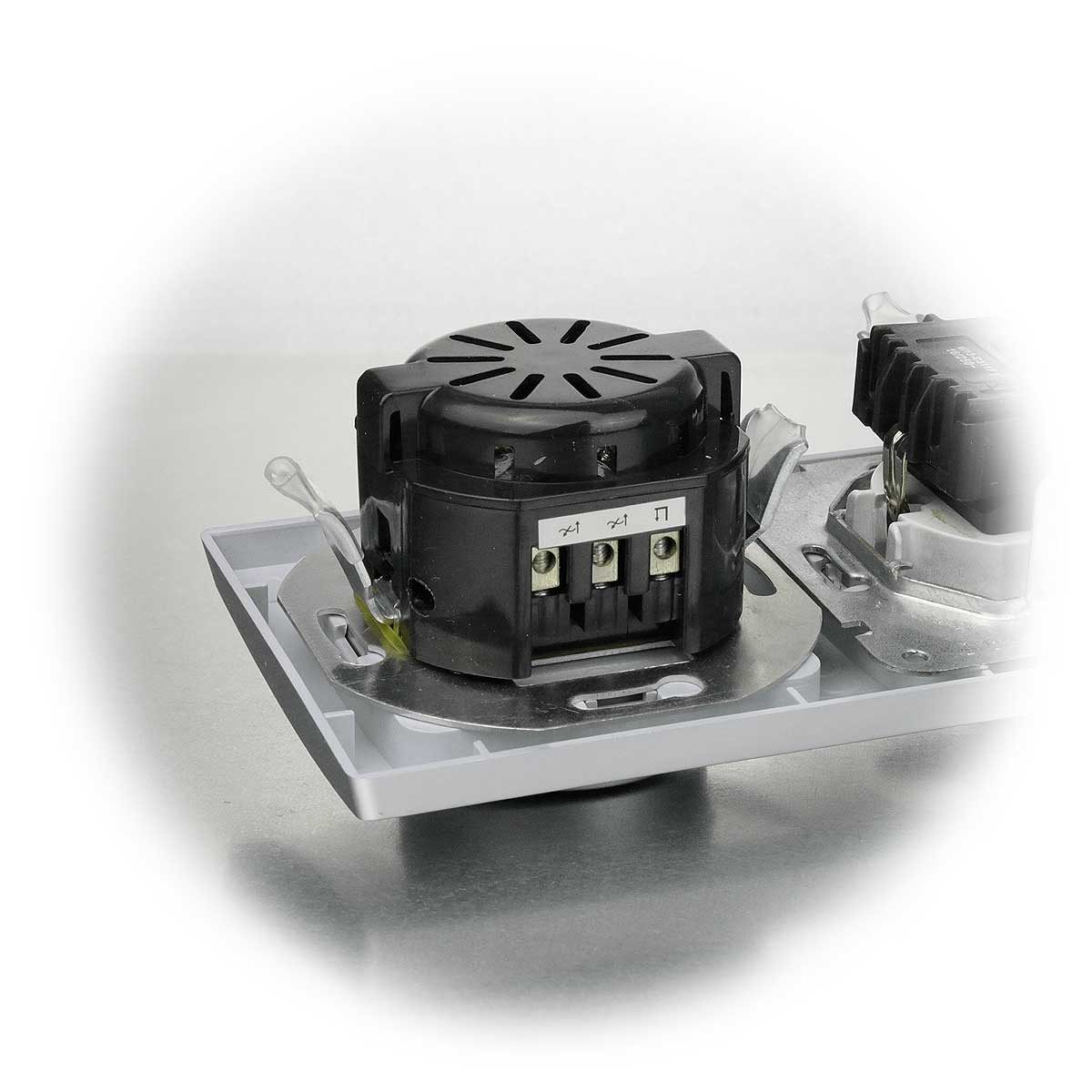 ChiliTec Drehdimmer DELPHI Dimmer mit Schuko-Steckdose silber UP 230V~