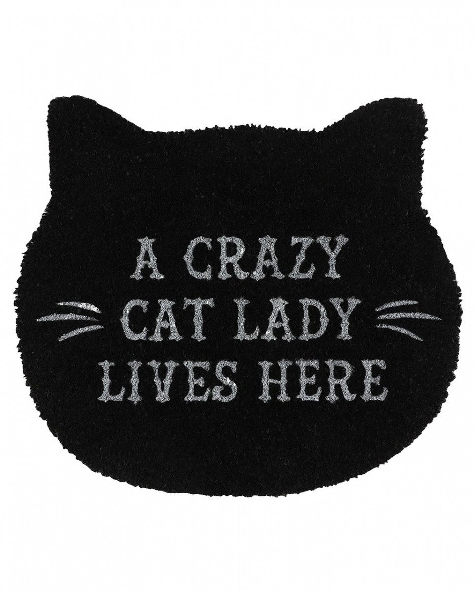 Teppich Schwarze Fußmatte in Katzenform "; A Cat Lady