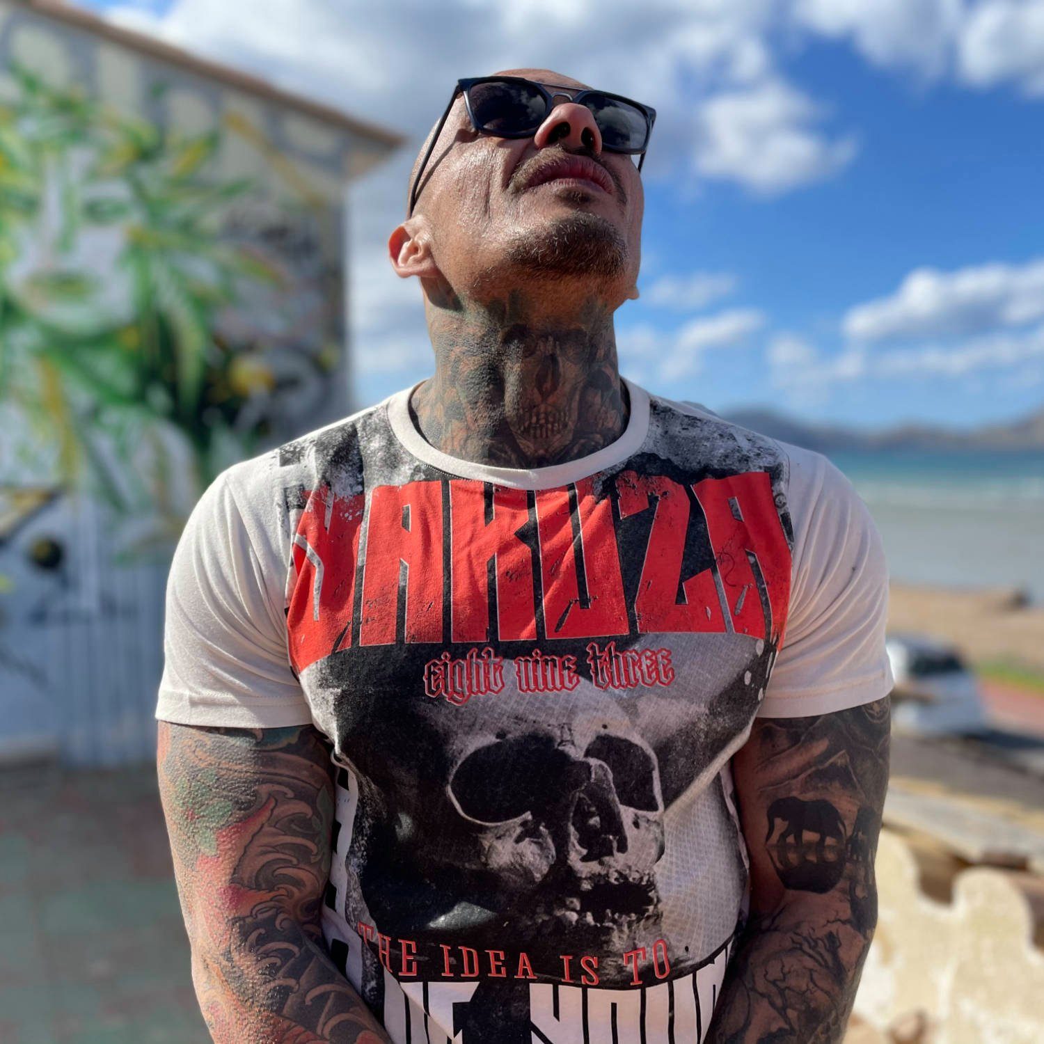 YAKUZA T-Shirt Die Young whitecap gray