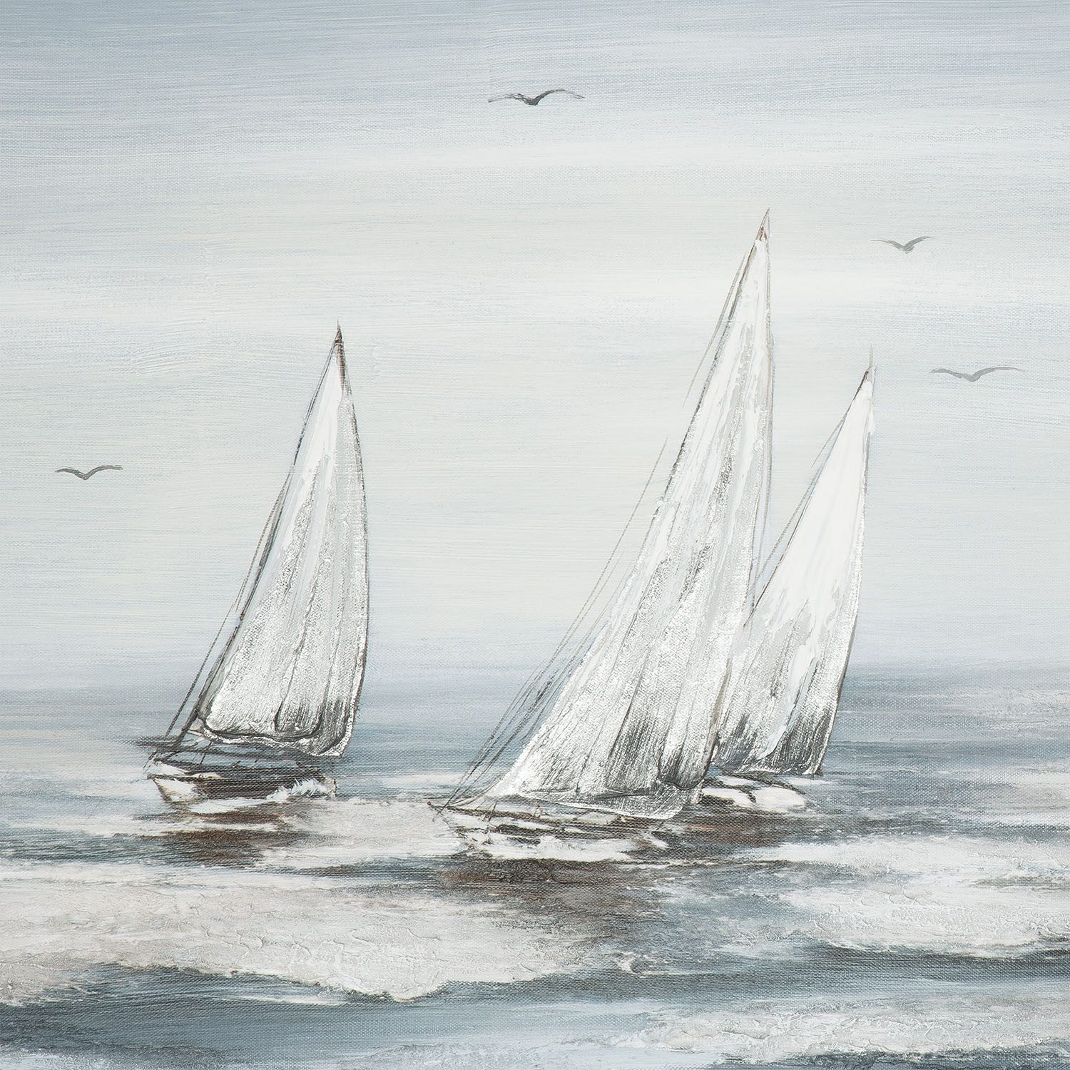 GILDE Holzbild Bild rechteckig Silver Regatta, Strandbilder (1 St)