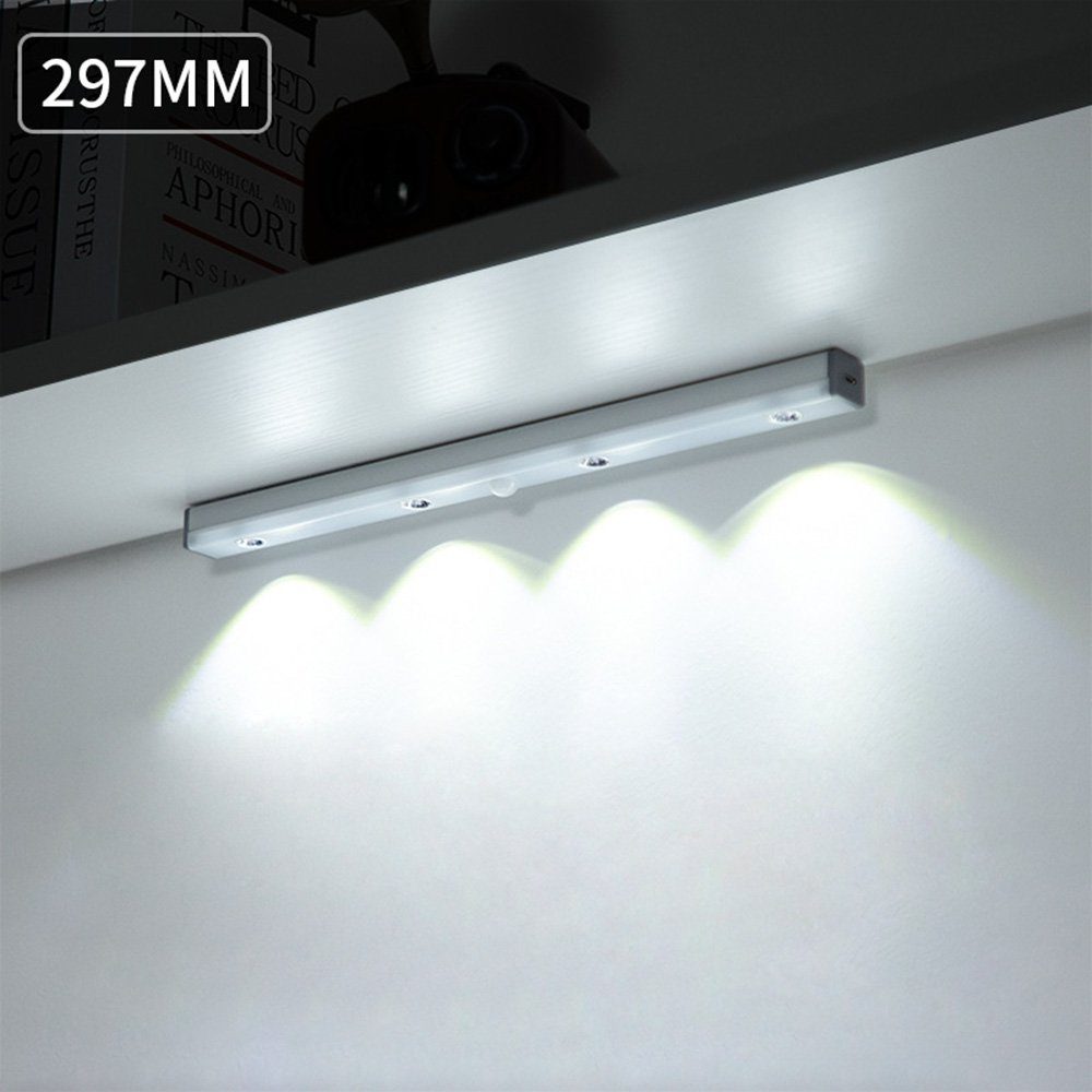 Rosnek LED Lichtleiste Wiederaufladbar, Bewegungssensor, magnetisch, für  Küche Schlafzimmer, Kleiderschrank Korridor, dimmbar