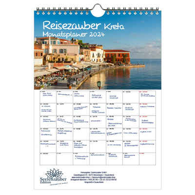 Seelenzauber Wandkalender Reisezauber Kreta Planer DIN A4 Kalender für 2024 Heraklion Griechenla