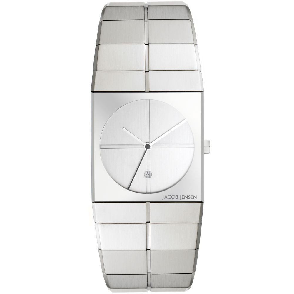 Jacob Jensen Quarzuhr JACOB JENSEN Herren Armbanduhr ICON SERIES 212 silberfarbend B. 30 mm