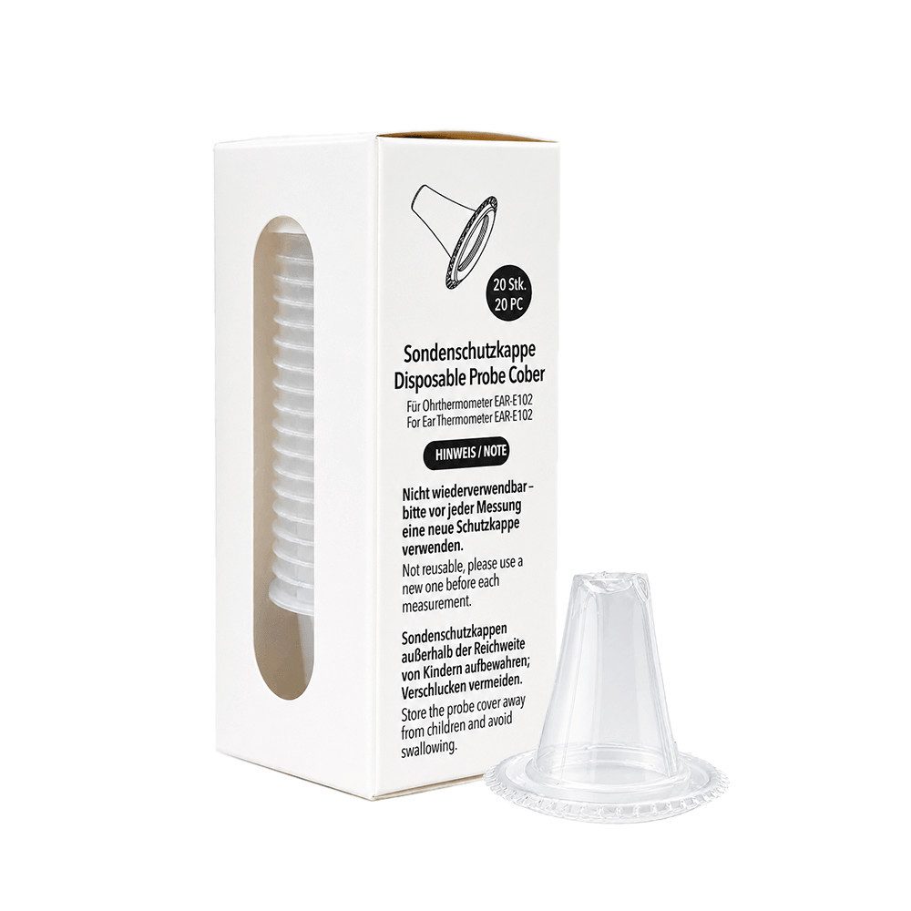 IEA Medical Ersatzschutzkappen für Ohrthermometer, 20-St., Einweg-Hygienekappen für saubere Temperaturmessung