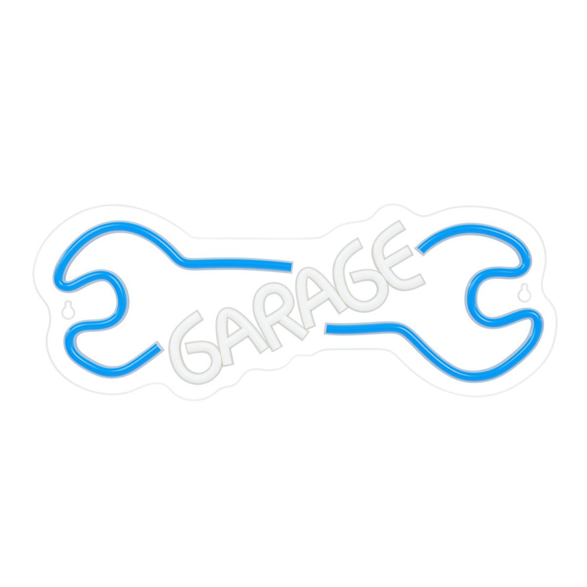 Forever Light LED Dekolicht Neon PLEXI LED GARAGE blue white NNE22 Neoliad, LED fest integriert, Weiß, Blau, Dimmer, Ein/Aus-Schalter, USB-betrieben