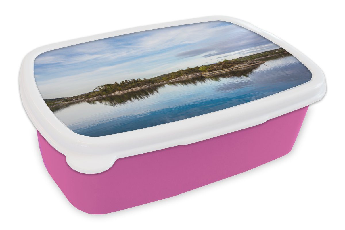 MuchoWow - rosa Kinder, für Kunststoff, Bäume, Nordsee Snackbox, (2-tlg), Brotbox Lunchbox Brotdose - Norwegen Erwachsene, Kunststoff Mädchen,
