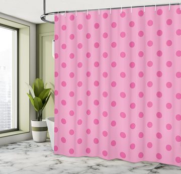 Abakuhaus Duschvorhang Moderner Digitaldruck mit 12 Haken auf Stoff Wasser Resistent Breite 175 cm, Höhe 180 cm, Hot Pink Klassische Einfache Punkt