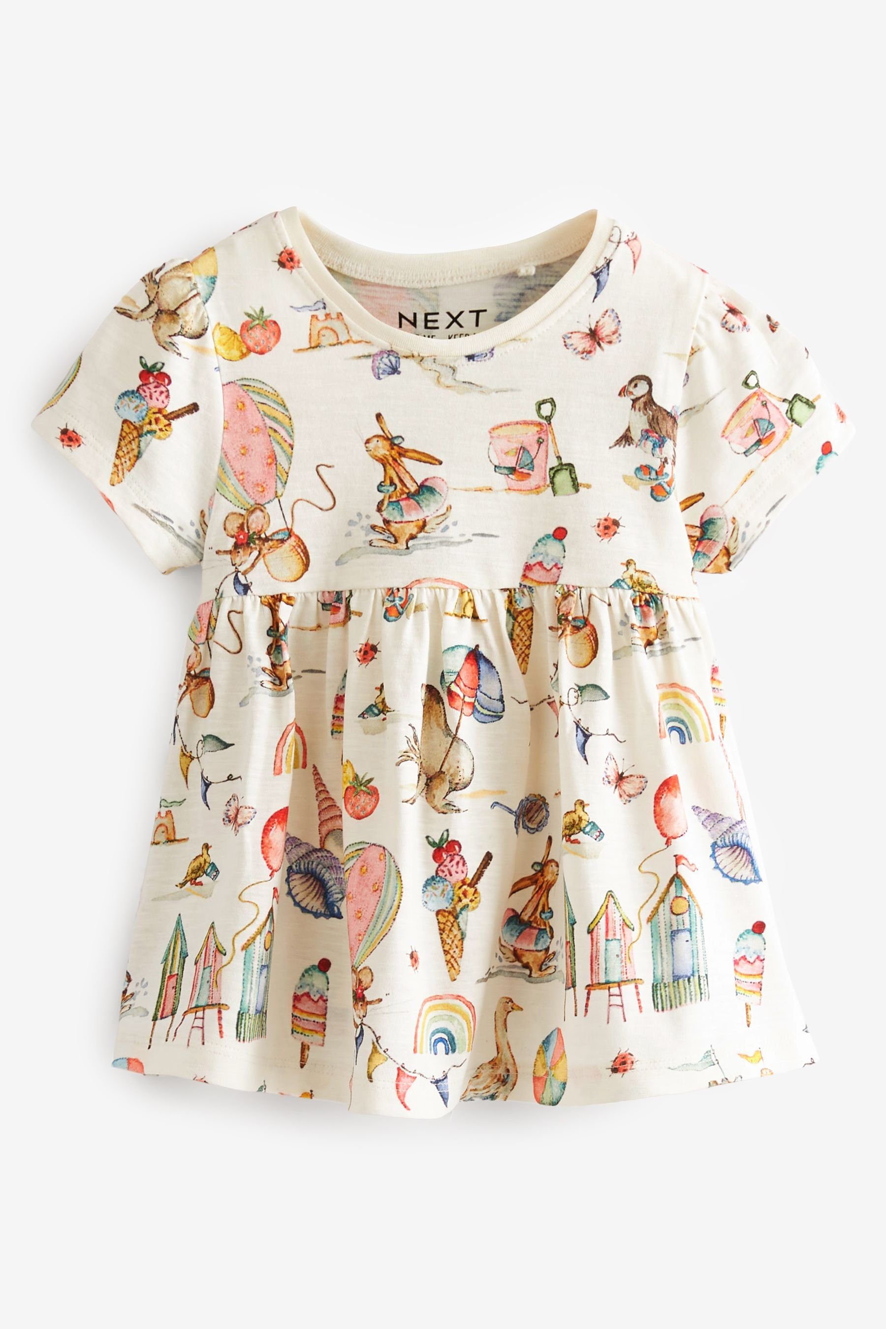 Next T-Shirt T-Shirt (1-tlg) Cream Bunny Holiday