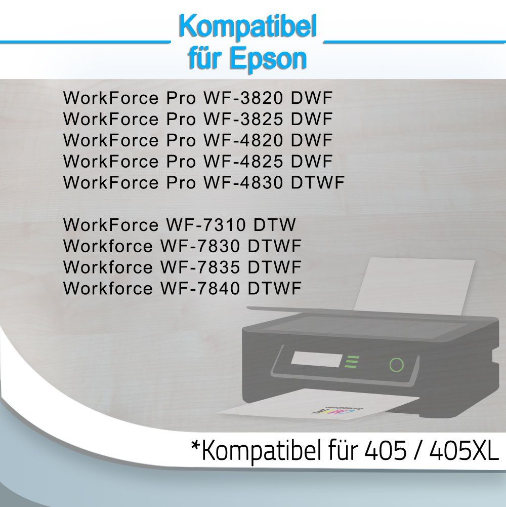 Druckerparadies 5er für Druckerpatronen WF-7840 Pack (5-tlg) 405 Epson Tintenpatrone 405XL kompatibel