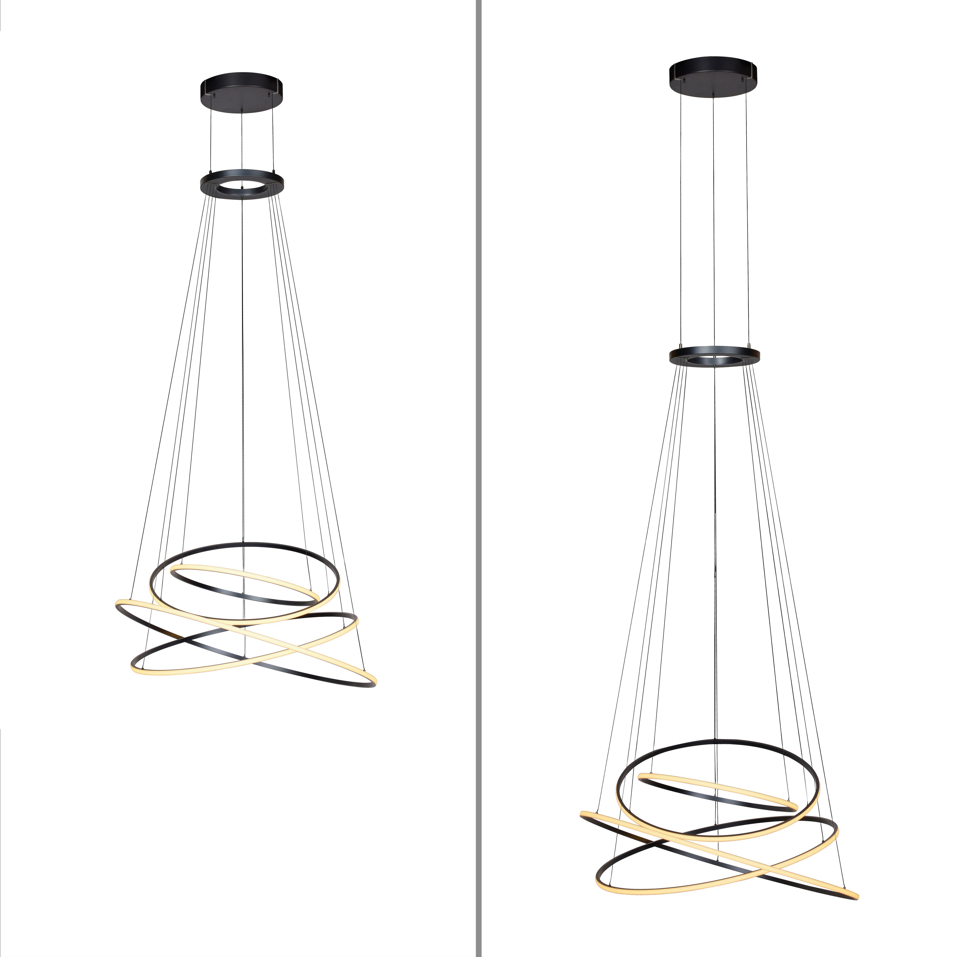 Neuhaus PURE LED Pendelleuchte PURE E-Flying Rings, CCT - über Fernbedienung, LED fest integriert, warmweiß - kaltweiß, e-LIFT® Funktion, CCT, dimmbar über Fernbedienung