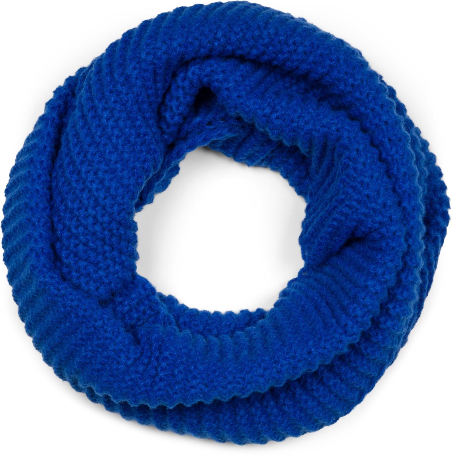 styleBREAKER Loop, (1-St), Strick Loop Wellenmuster Royalblau