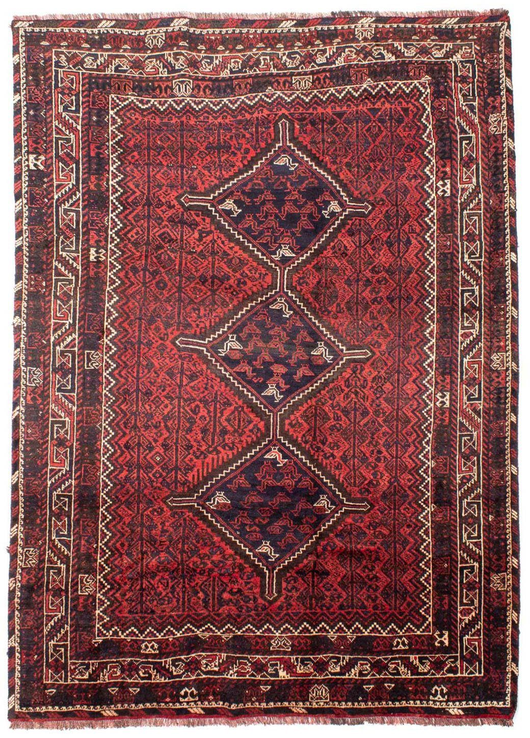 mm, Rosso Zertifikat rechteckig, 10 x Unikat 290 cm, 210 Höhe: Wollteppich morgenland, chiaro Medaillon mit Shiraz