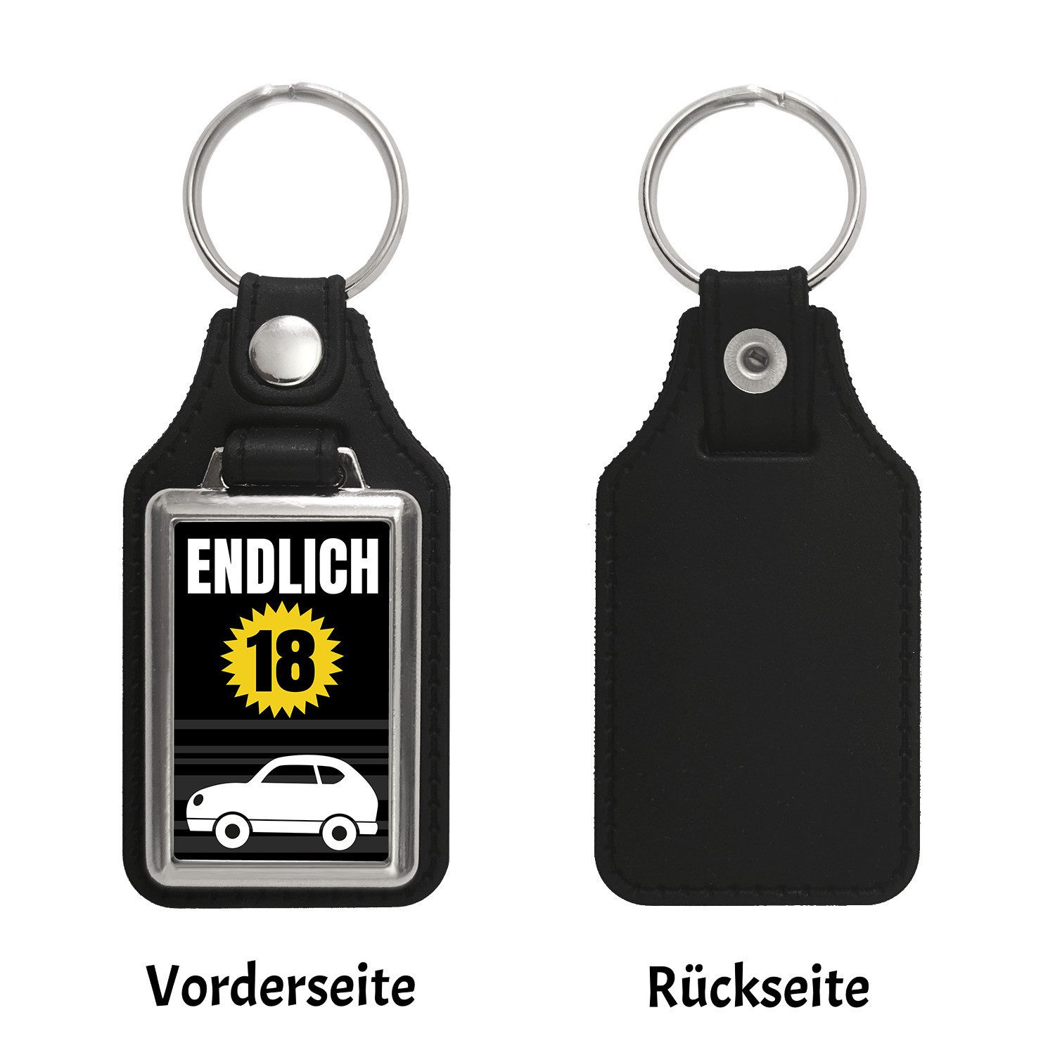 speecheese Schlüsselanhänger Endlich 18 Auto Schlüsselanhänger mit Kunstled günstig online kaufen