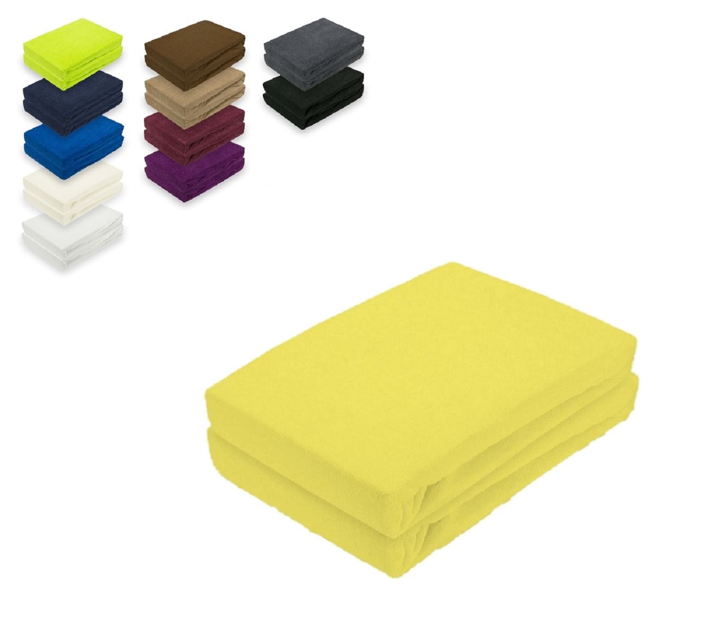 EXKLUSIV HEIMTEXTIL Spannbettlaken Doppelpack Frottee Spannbettlaken, günstig online kaufen
