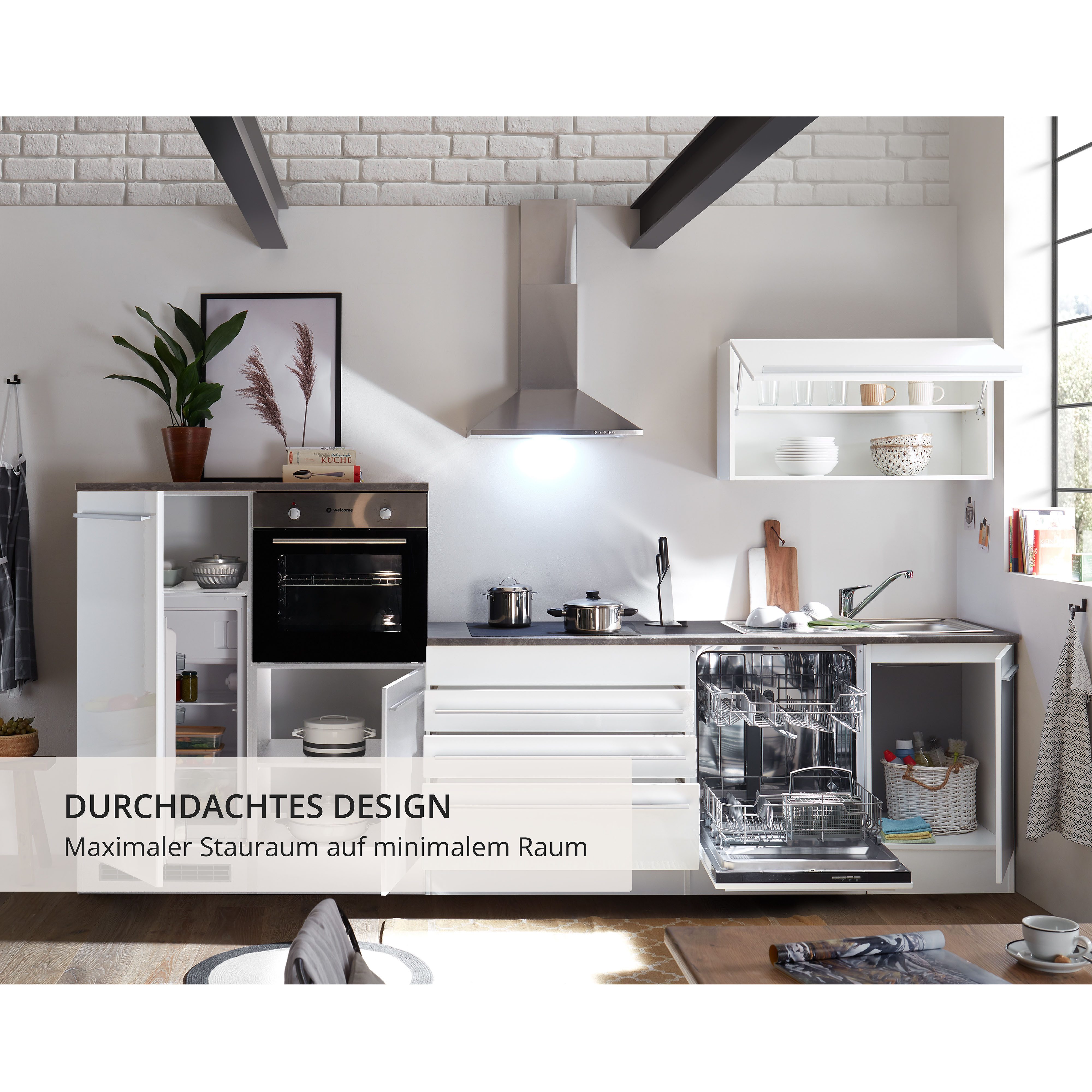 BASIC by Balculina Küchenzeile Jazz, Breite 320 cm, wahlweise mit E-Geräten