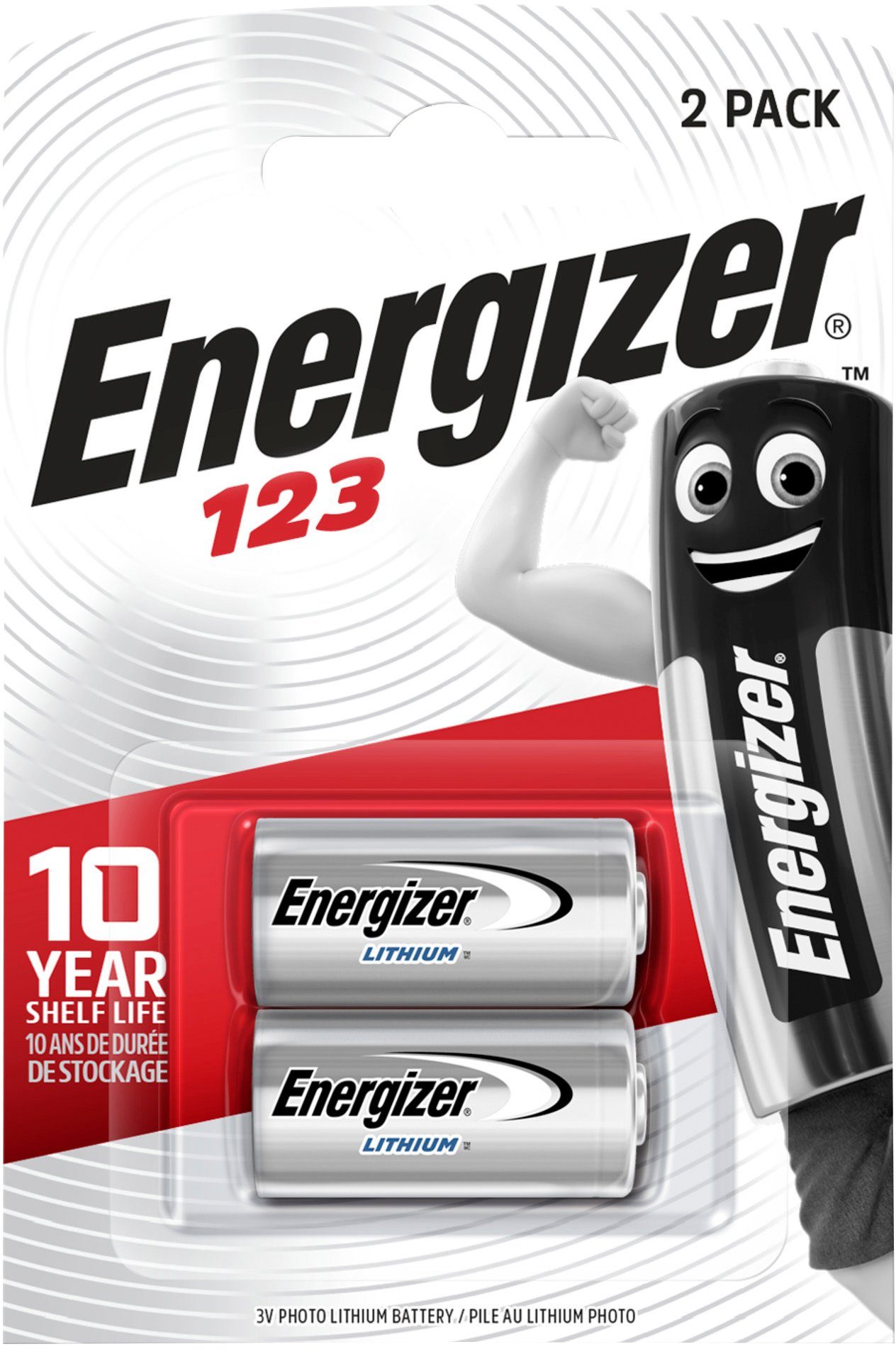 Energizer 2 Stk Lithium Photo 123 Batterie, (3 V, 2 St), für Hightech Geräte, bis zu 10 Jahren Haltbarkeit bei Lagerung