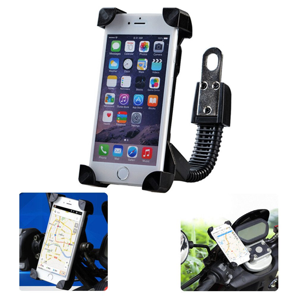Bolwins Handy-Halterung A43C Fahrrad Handyhalterung Motorrad Halterung für 3,5-7" Smartphone, (bis 7 Zoll, Packung, 1-tlg., Handyhalterung zur Lenkstangenmontage, geeignet für Smartphones von 3,5 bis 7 Zoll)