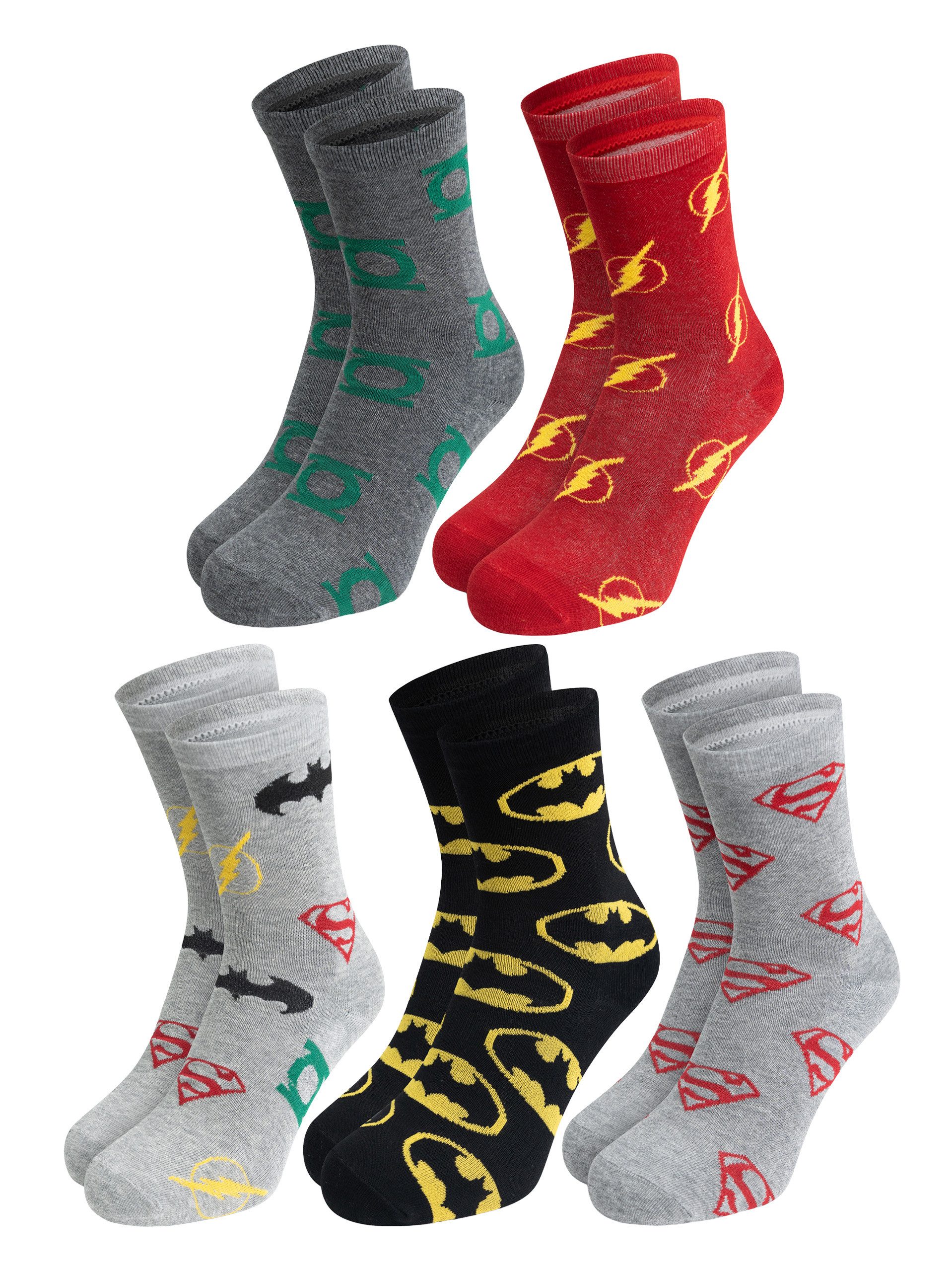 Socken DC Comics Justice League Socken Sneaker Strümpfe (5er Pack) 40-45