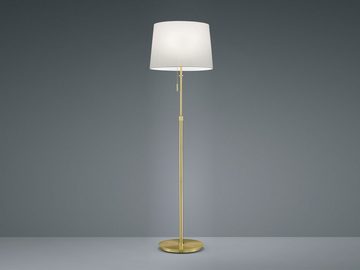 meineWunschleuchte LED Stehlampe, LED wechselbar, Warmweiß, höhenverstellbar Lampenschirm Stoff Designklassiker golden H 138-180cm