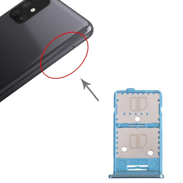 Wigento Dual Sim Karten + Micro SD Halter Card Tray für Samsung Galaxy M31s Grün Ersatzteil Smartphone-Adapter 0 cm