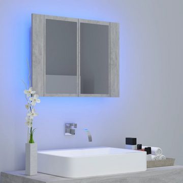 vidaXL Badezimmerspiegelschrank LED-Bad-Spiegelschrank Betongrau 60x12x45 cm Acryl (1-St)