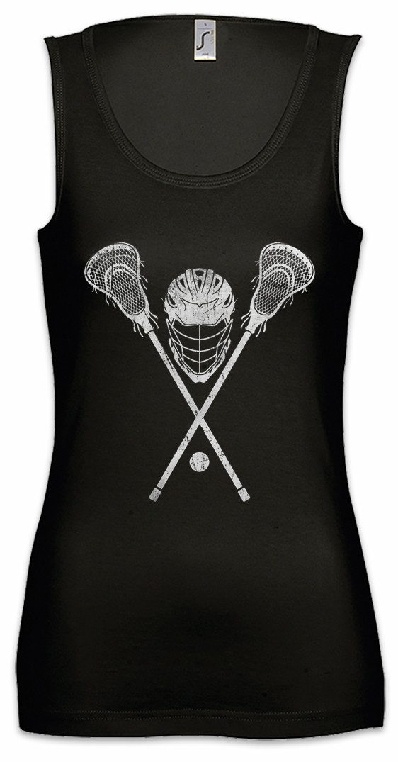 Urban Backwoods Tanktop Lacrosse Gear Ärmelloses Damen T-Shirt Spieler Passion Sport Turnier Player Lacrosseschläger La Crosse