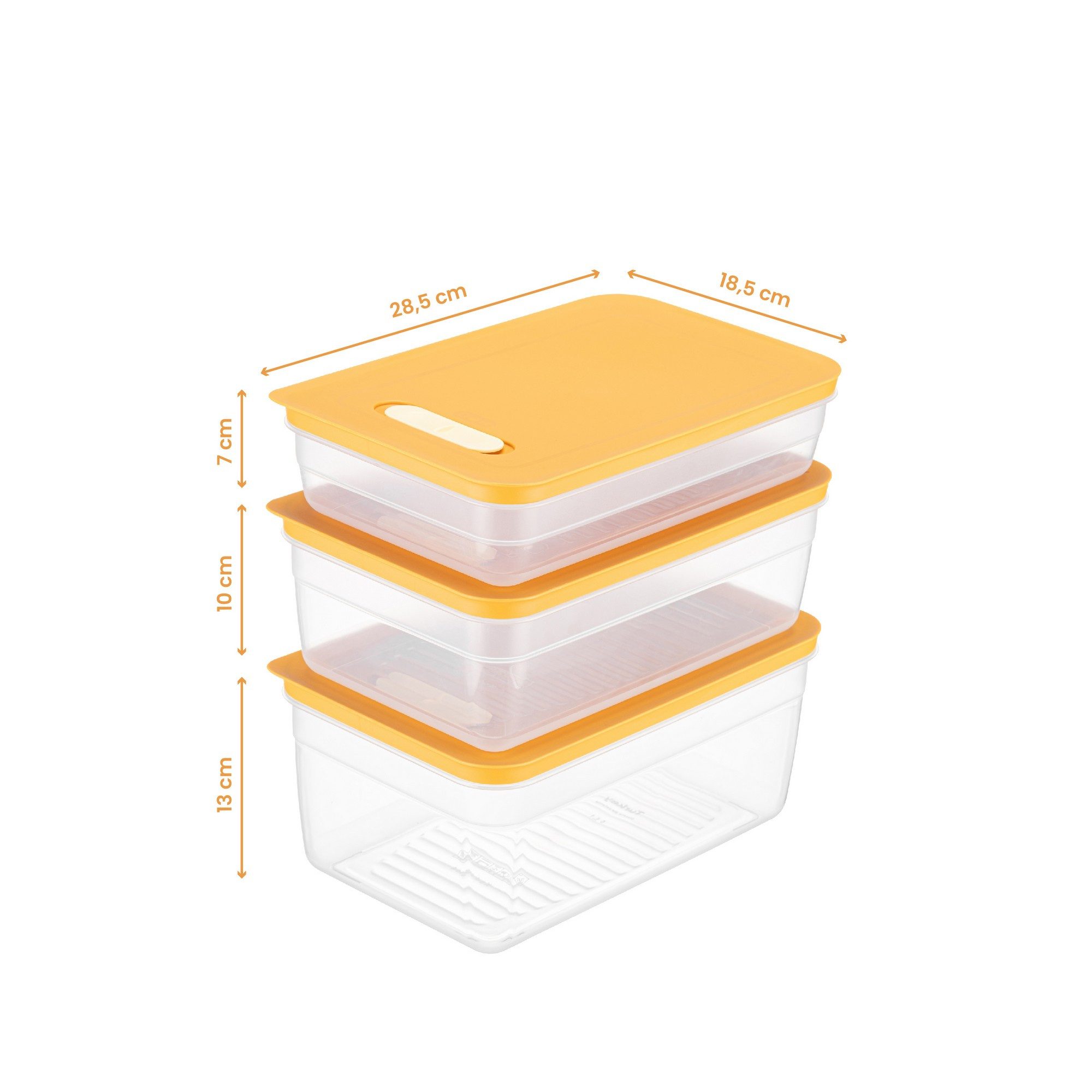 Hermia Concept Vorratsdose 100% PLASTIC, 18,5 x 28,5 x 7 cm / 2500 ml (1 Piece) M5713, (3-tlg)