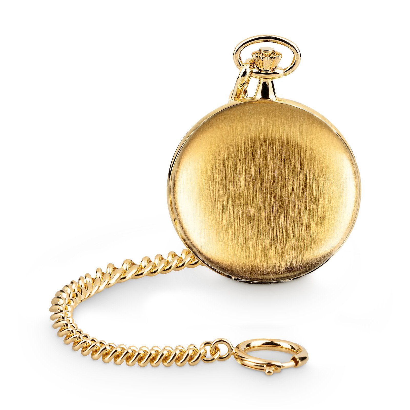 Hermann Jäckle Taschenuhr "Heidelberg" Vergoldet, Skelettuhr, Handaufzug, Mineralglas, mit Kette & Etui – Edles Accessoire für Herren