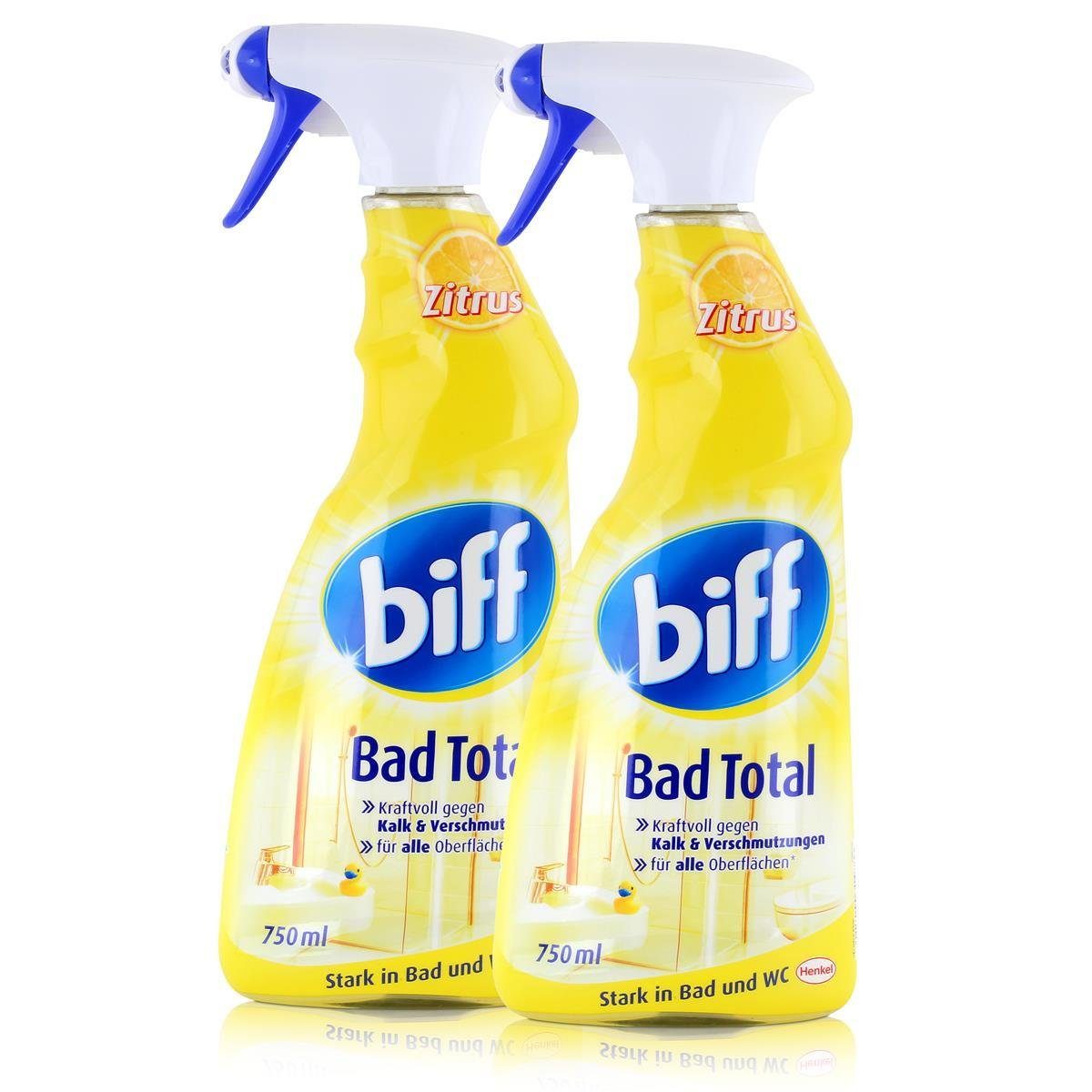 biff Biff Bad 750ml Total (2er Pack) gegen Badreiniger Kraftvoll - Zitrus Kalk