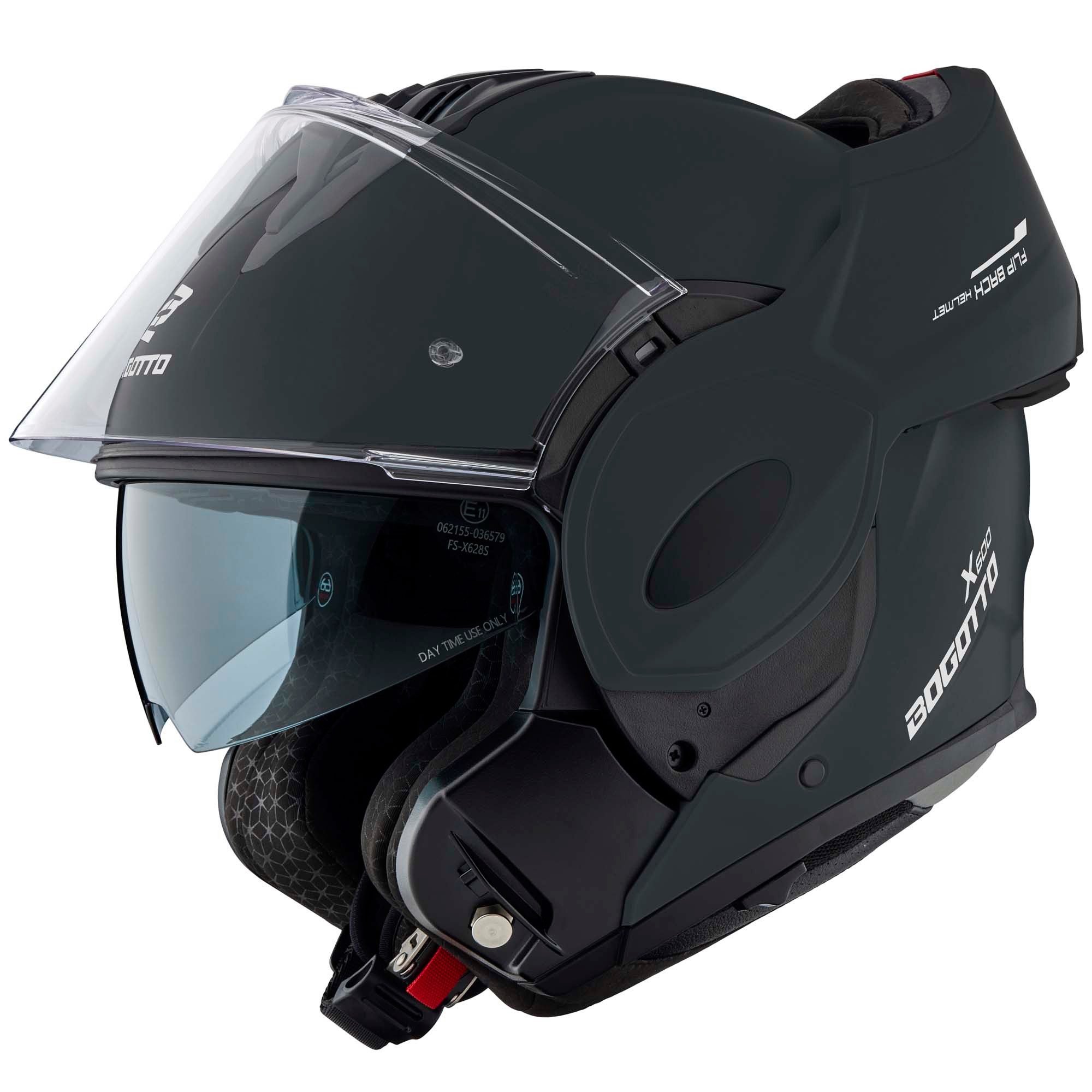 Bogotto Motorradhelm FS-X600 Klapphelm, vorbereitet für Kommunikationssystem,integriertes Sonnenvisier