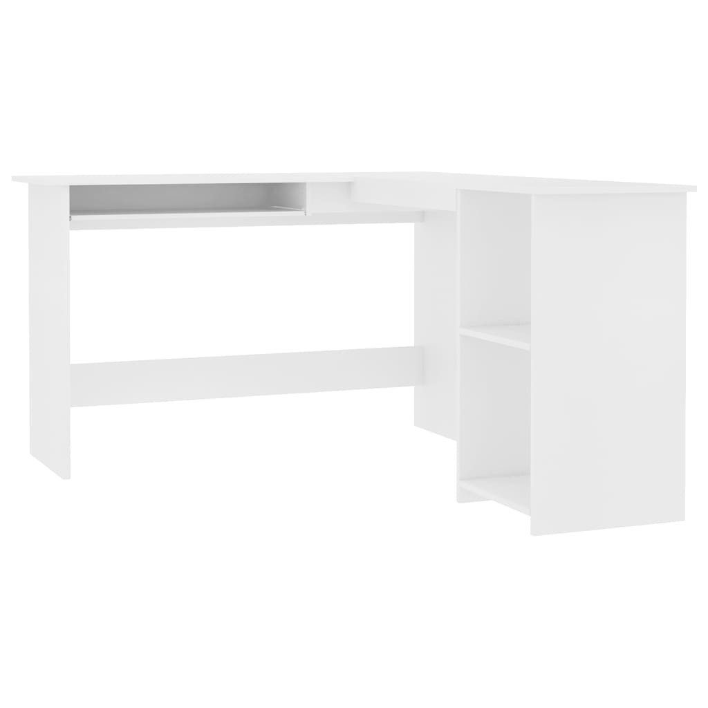 vidaXL Schreibtisch Eckschreibtisch in L-Form Weiß 120x140x75 cm Holzwerkstoff