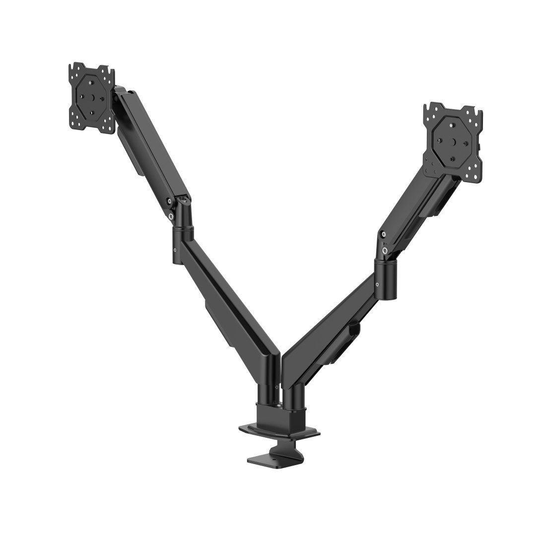 Hama Monitor-Halterung Doppelmonitorhalterung höhenverstellbar für 17-35 Zoll Monitore, (bis 35 Zoll, Gasfeder, 360° Rotation, VESA, Kabelmanagement, Dualarm)